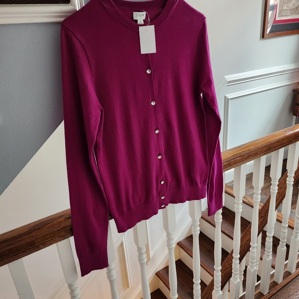 J. Crew NWT fuschia cardigan